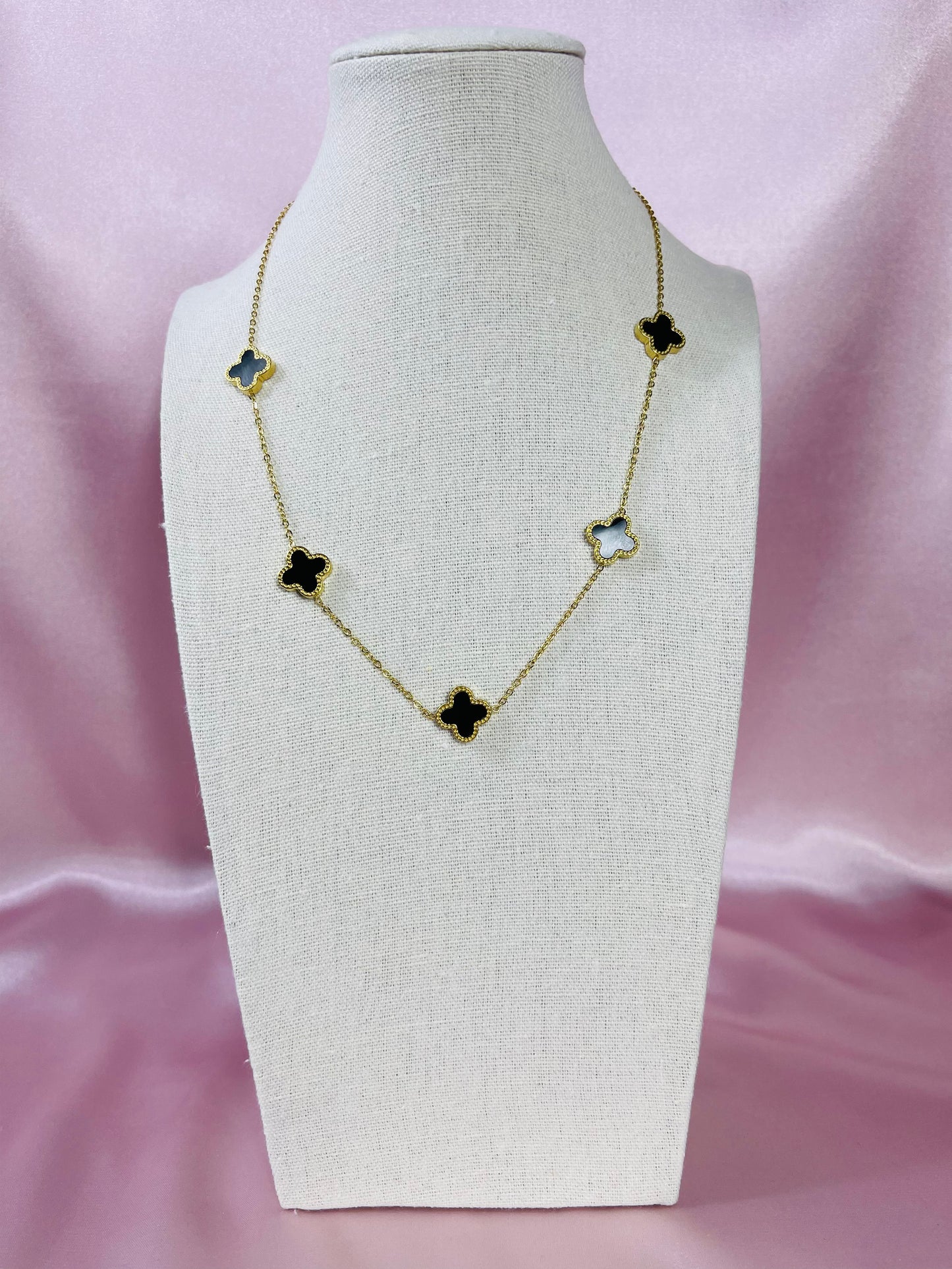Midnight Clover Necklace