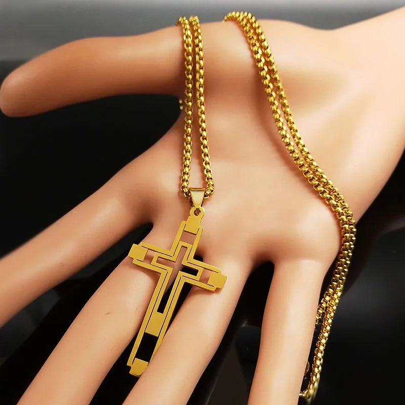 Man Choker Cross Necklace