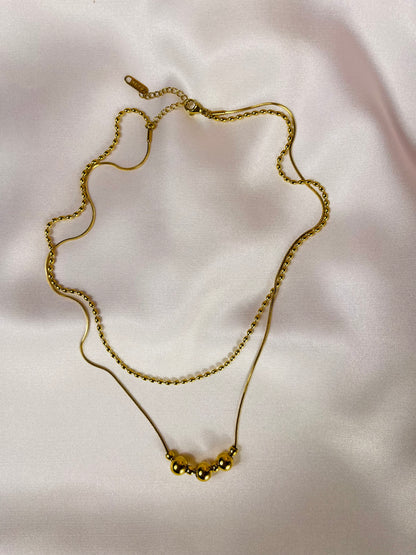 Golden Harmony Bead Necklace