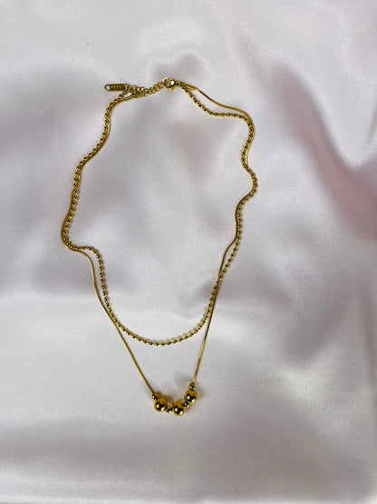 Golden Harmony Bead Necklace