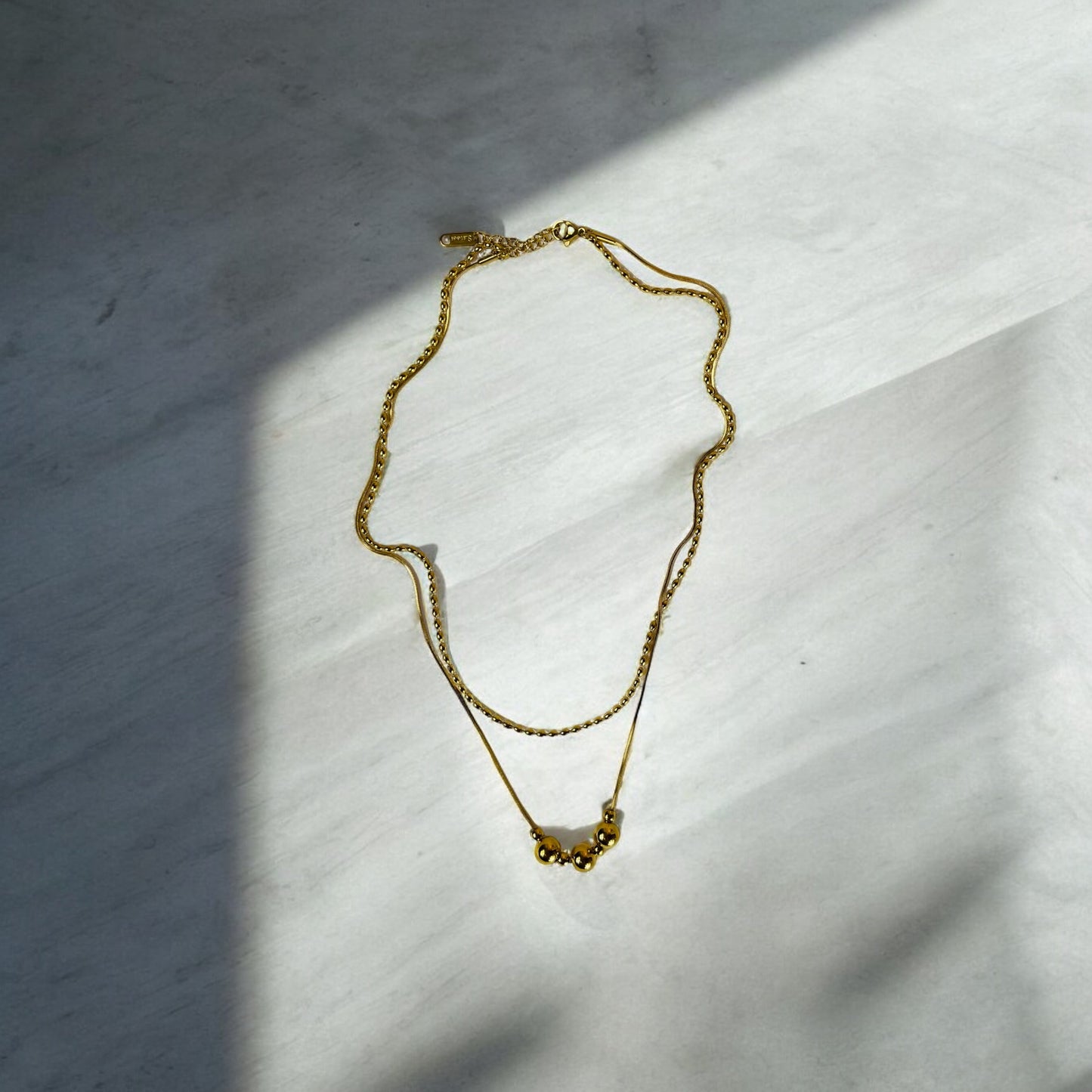 Golden Harmony Bead Necklace