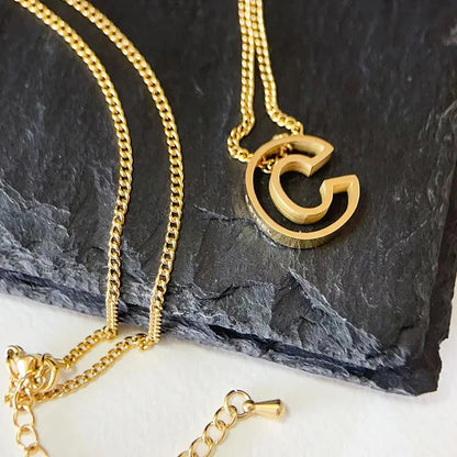 Hollow Letter Pendant Necklace