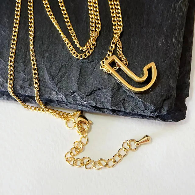 Hollow Letter Pendant Necklace