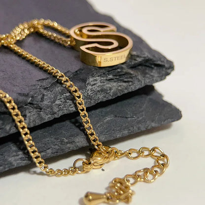 Hollow Letter Pendant Necklace