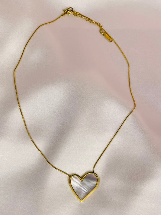 Mother of Pearl Heart Necklace