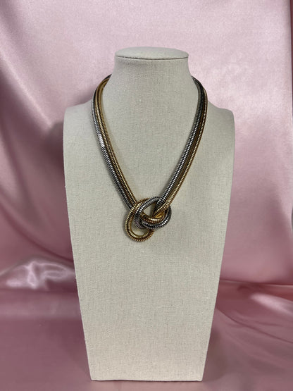 Tri-Knot Metallic Necklace